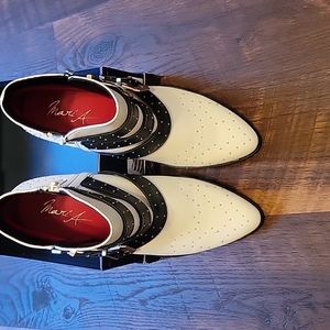 Black and white booties